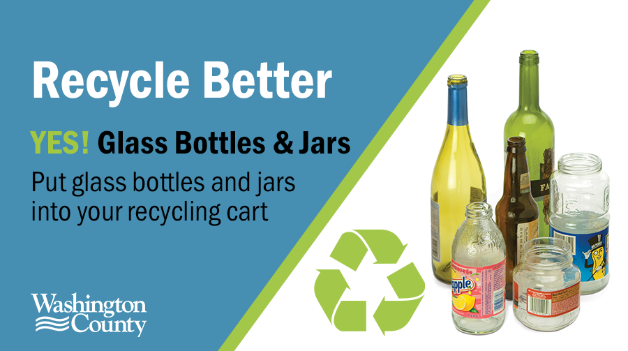 Yes, glass can be put in your recycling cart. 