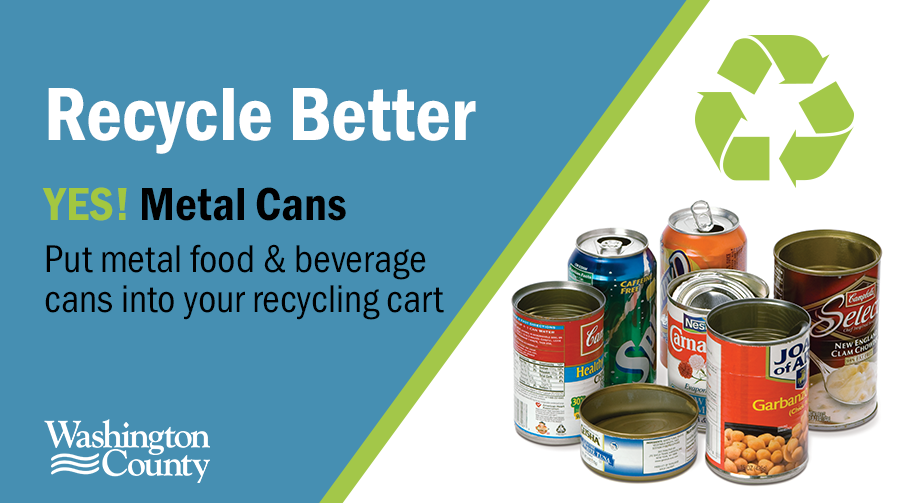 Yes, metal can be put in your recycling cart. 