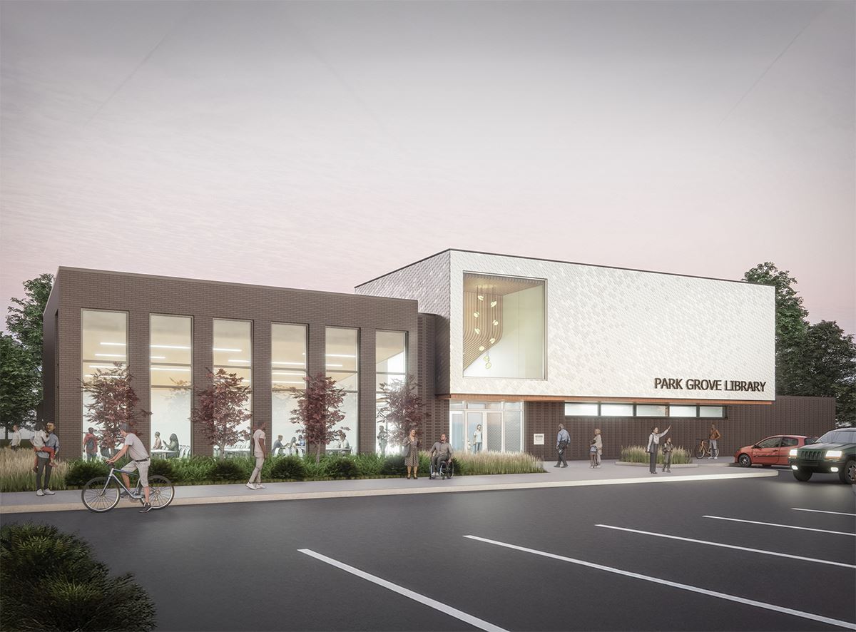 Park Grove Library Front Entrance Final Rendering