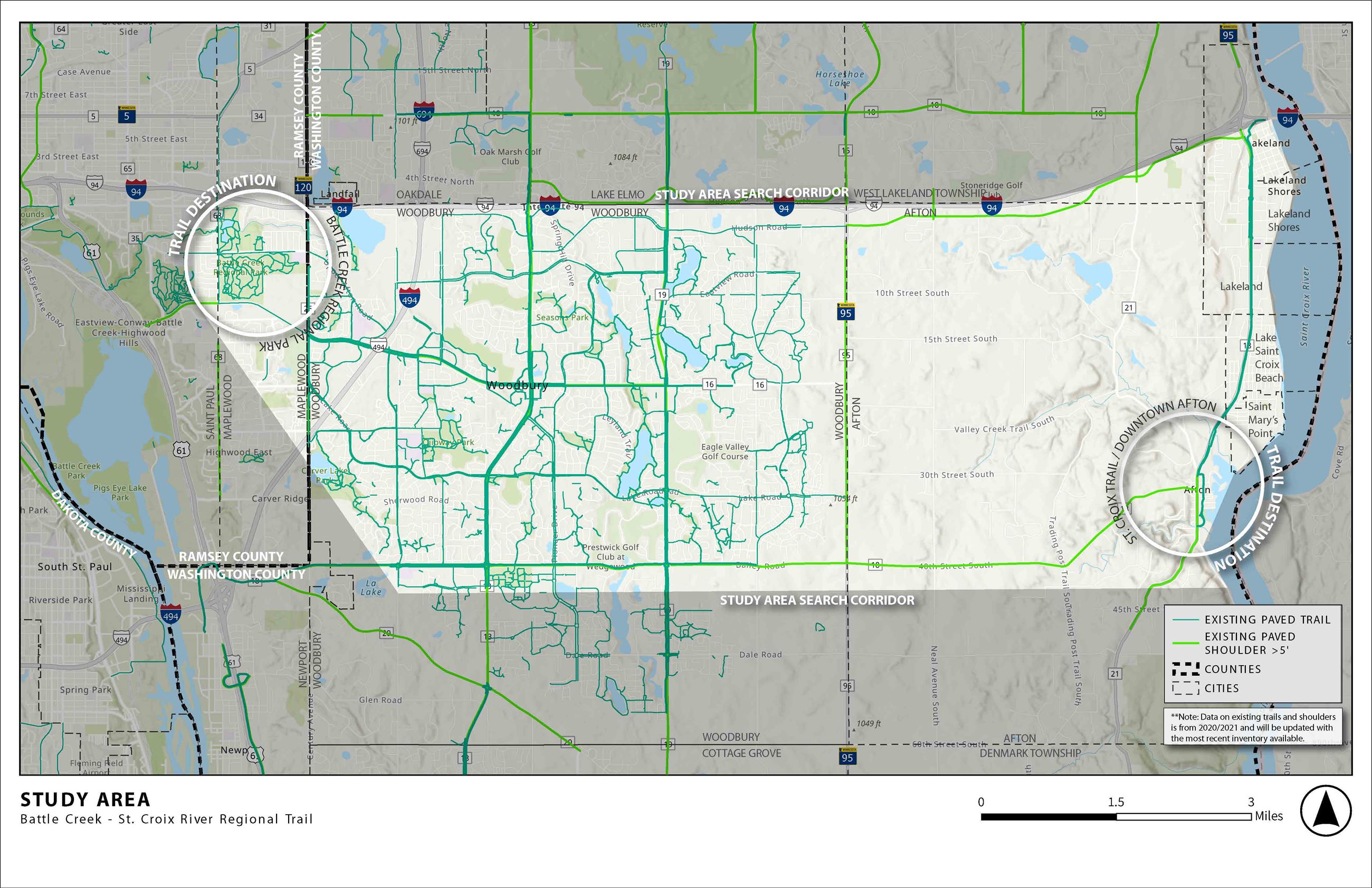 Search Corridor- Battle Creek to St Croix River Regional Trail