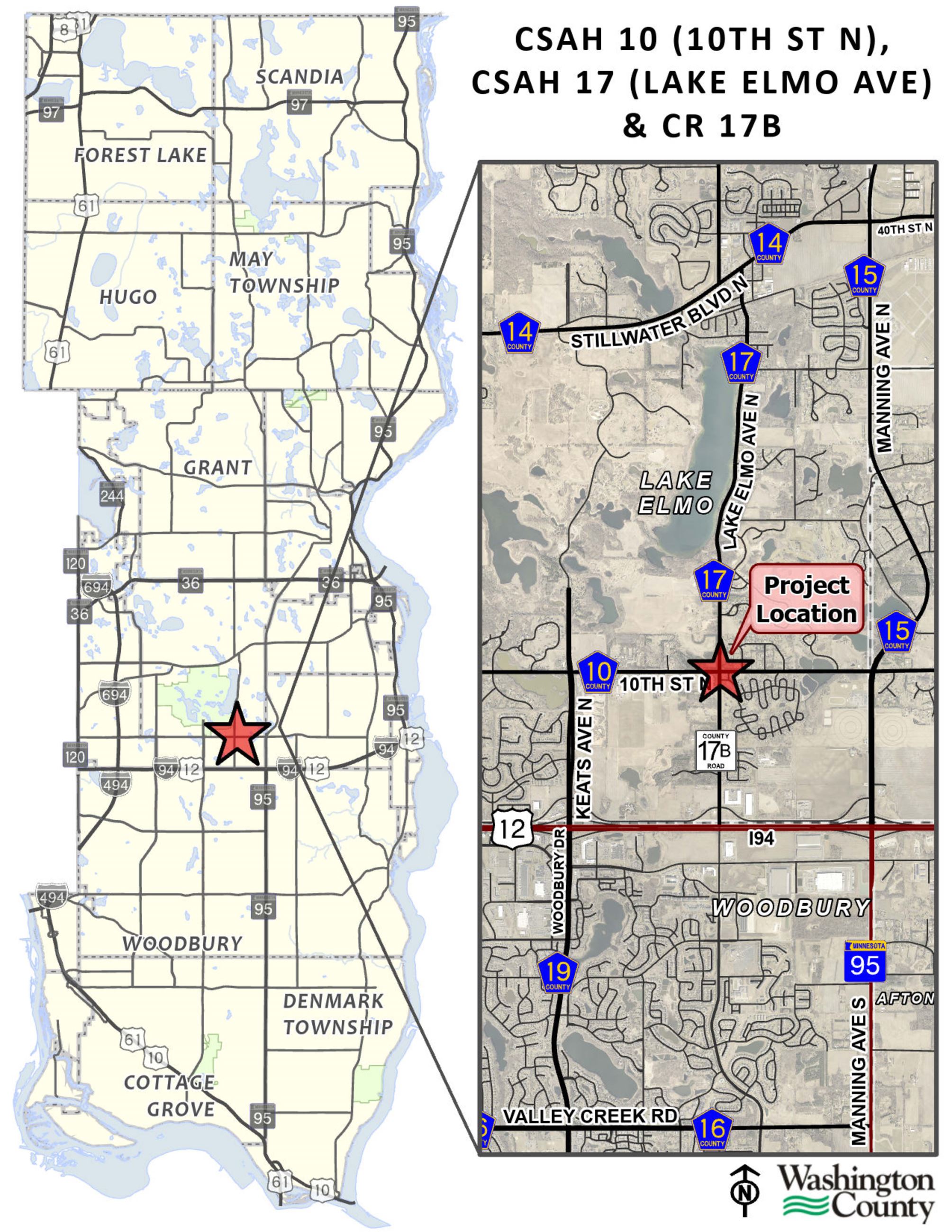 CSAH 10, 17, 17B Location Map